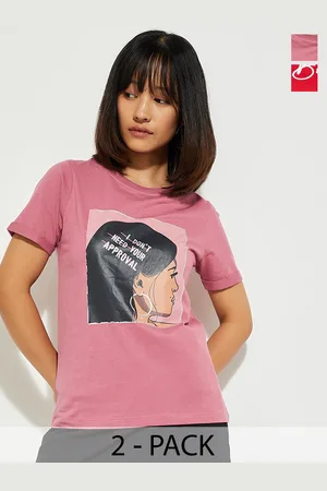 Max Collection Urb_N Women Graphic Printed T-Shirt - Pack of 2