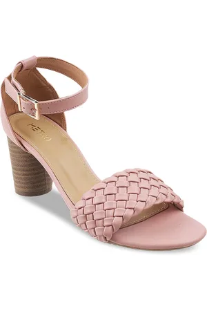 Metro Pink Block Sandals with Buckles