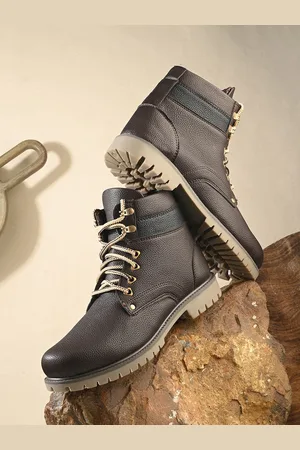 WOAKERS Men Colourblocked Leather Regular Boots