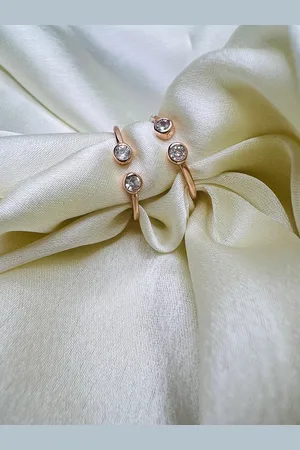 ARTE 92.5 Sterling Silver Stone Studded Toe Rings