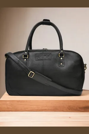 OLIVE MIST Textured Genuine Leather Duffel Bag