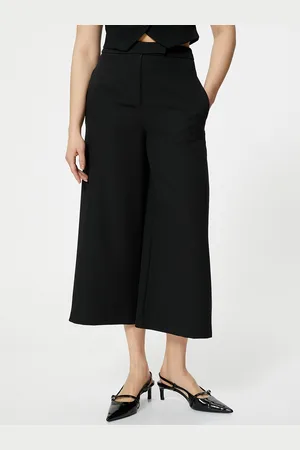 Koton Women Flared High-Rise Parallel Trousers
