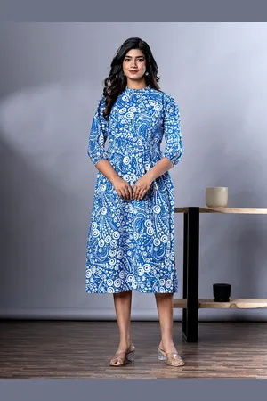 Kalini Print Halter Neck Fit & Flare Maxi Dress