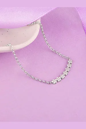 GIVA Sterling Silver Rhodium-Plated Handcrafted Necklace