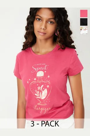 Max Collection Girls Printed T-Shirt - Pack of 3
