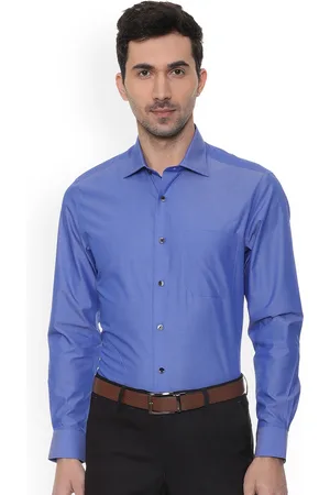 Louis Philippe Men Blue Regular Fit Solid Formal Shirt