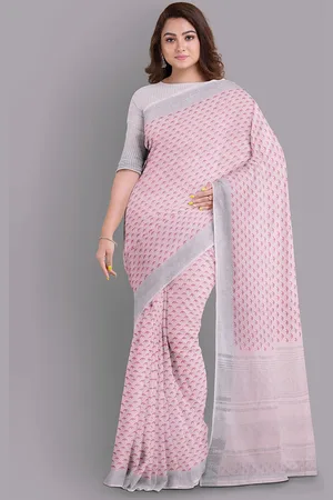 The Chennai Silks Floral Zari Linen Blend Bhagalpuri Saree