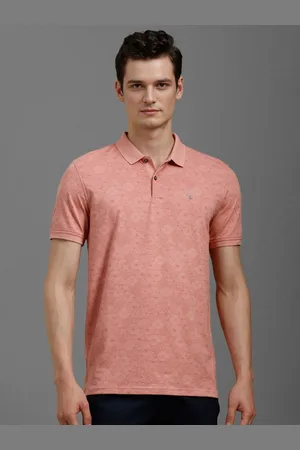 Louis Philippe Men Geometric Printed Polo Collar Cotton Slim Fit T-shirt
