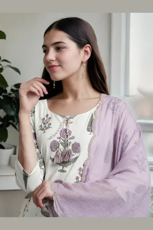Jaipur Mughal Motif Printed Pure Cotton Suit Set