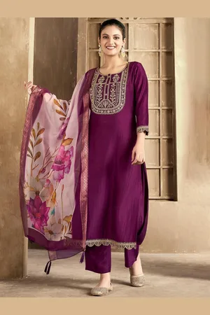 Mokosh Women Embroidered Regular Sequinned Kurta with Trousers & With Dupatta