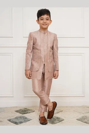 Vastramay Boys Slim Fit Embroidered Sherwani Set