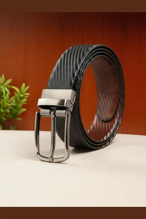 Teakwood Leathers Men Textured Leather Reversible Formal Belt