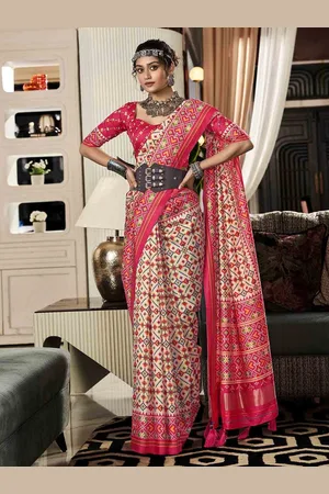 KIMISHA Silk Blend Patola Saree