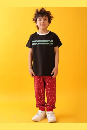 Anthrilo Boys England Stripes T-Shirt With Jogger Set