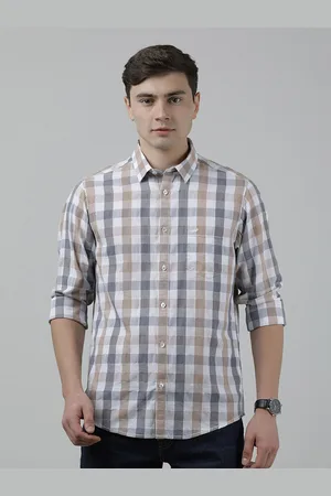 Crocodile Buffalo Checked Opaque Casual Cotton Shirt