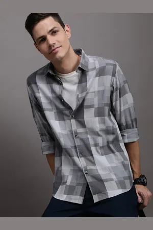 Crocodile Comfort Geometric Self Design Cotton Casual Shirt