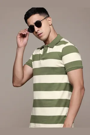 Roadster The Lifestyle Co. Striped Polo Collar T-shirt