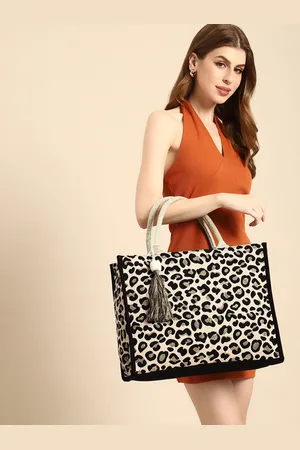 DressBerry Animal Printed Shopper Tote Bag with Tasselled Detail