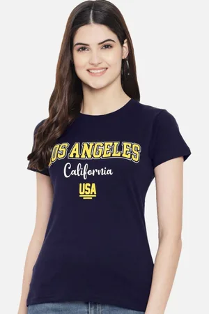 Corsica Women Regular Fit Typography Printed Round Neck Cotton T-shirt