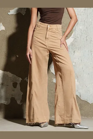 FREAKINS Women Fawn Denim Flared Korean Pants