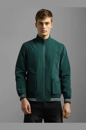 Louis Philippe Men Bomber Stand Collar Cotton Casual Jacket