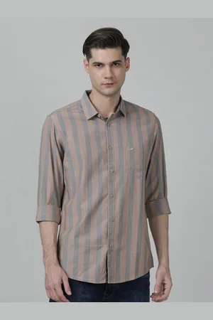 Crocodile Men Slim Fit Striped Casual Cotton Shirt