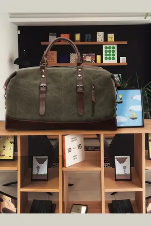 FUR JADEN Green & Brown Solid Duffel Bag
