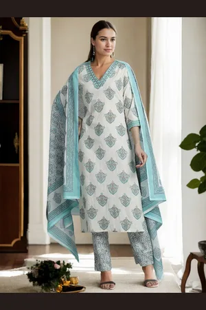 Jaipur Floral Printed Cotton Suit Set