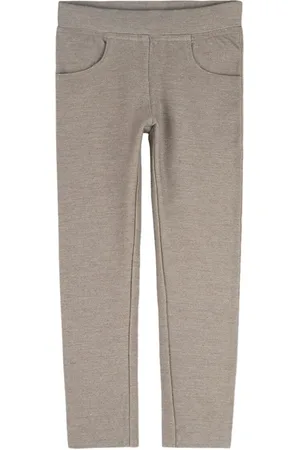 Cherry Crumble Girls Brown Solid Relaxed-Fit Treggings