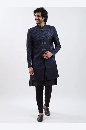 Vastramay Men Jacquard Self-Design Indo-Western Sherwani Set