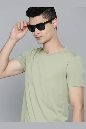 Flying Machine Men Green Solid Round Neck Knitted Regular Fit T-shirt