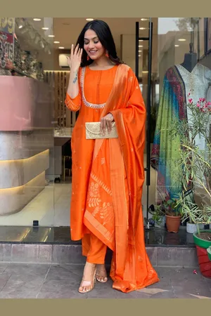 Kalini Women Embroidered Regular Kurta with Trousers & With Dupatta