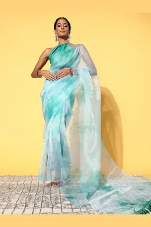 DIVASTRI Tie and Dye Organza Saree