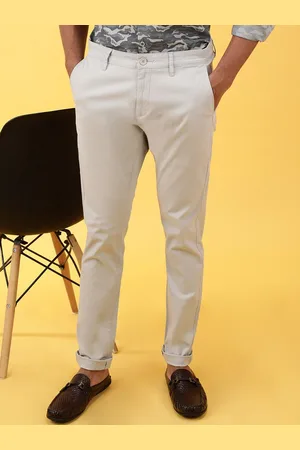 Crocodile Men Mid-Rise Cotton Slim Fit Trousers