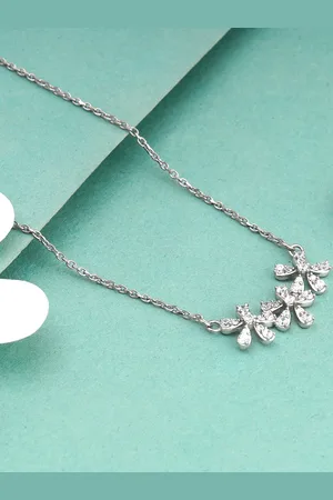 GIVA Sterling Silver Rhodium-Plated Handcrafted Necklace