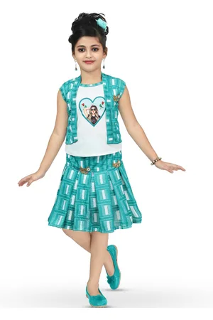 BAESD Girls Geometric Printed Top And Skirt