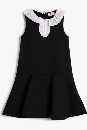 Koton Girls Round Neck Sleeveless Ruffles Casual Drop-Waist Dress