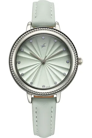 Fastrack Women Embellished Dial & Leather Straps Analogue Watch 68048SL01