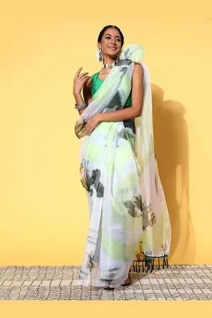 DIVASTRI Tie and Dye Organza Saree