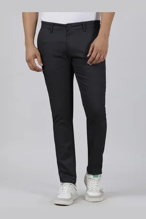 Crocodile Men Mid Rise Slim Fit Cotton Trousers