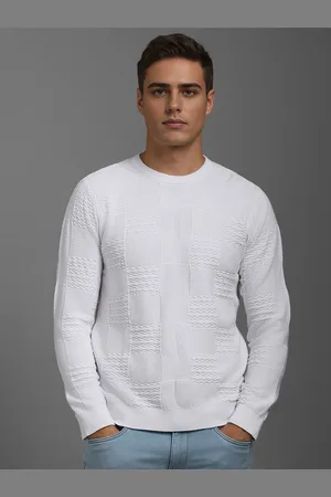 Louis Philippe Men Cable Knit Pullover