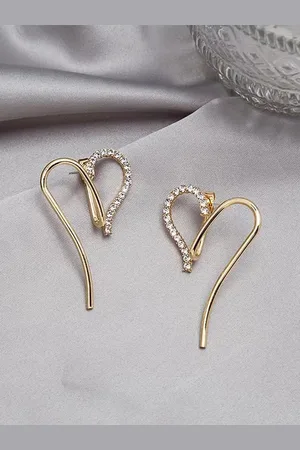 FIMBUL Heart Shaped Studs Earrings