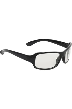 GARTH Unisex Clear Lens & Black Sports Sunglasses with UV Protected Lens