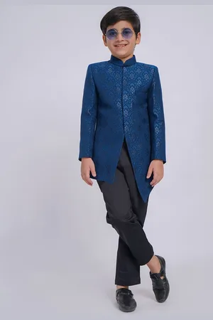 Vastramay Boys Slim Fit Self-Design Sherwani Set