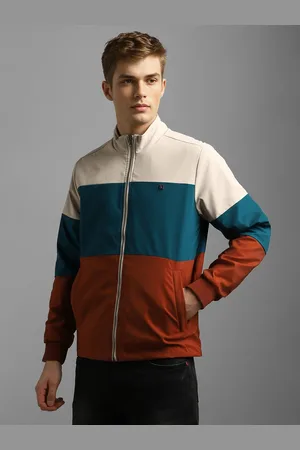 Louis Philippe Men Colourblocked Reversible Cotton Bomber Jacket