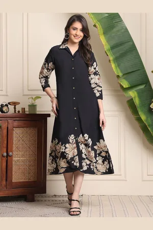 Claura Women Floral Printed A-Line Midi Dress