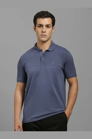 Louis Philippe Men Abstract Printed Polo Collar Cotton Slim Fit T-shirt