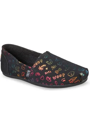 Skechers Women Black Printed Slip-On Sneakers
