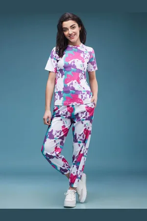 DressBerry Tie And Dye Printed Round Neck T-Shirt With Joggers
