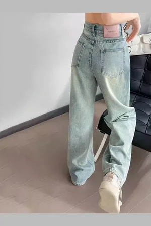 DressBerry Women Wide Leg High-Rise Light Fade Jeans